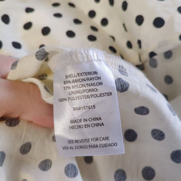 Rachel Zoe Women Sleeveless Rayon Midi Dress SZ 12 Cream/Polka Dot Retro Pin Up - Picture 9 of 9